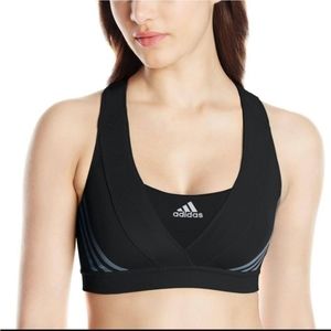 Adidas Black Supernova Racer Back Sports Bra L